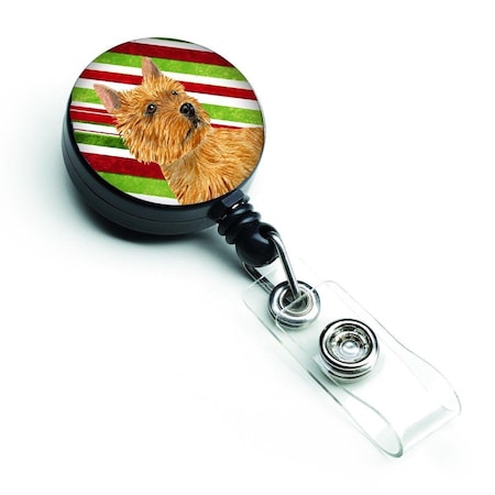 CAROLINES TREASURES Norwich Terrier Candy Cane Holiday Christmas Retractable Badge Reel SS4568BR